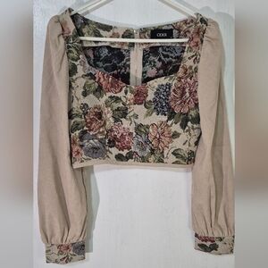 Cider Multicolor Floral Crop Top Size Small